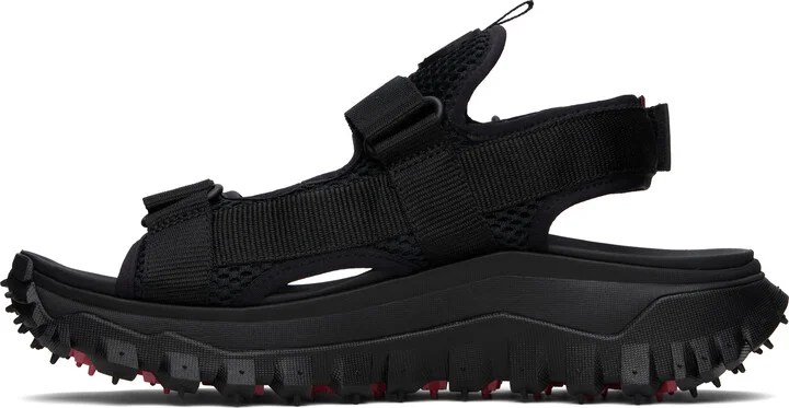 Moncler Black Trailgrip Vela Water-Repellent Sandals - Image 3