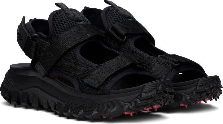 Moncler Black Trailgrip Vela Water-Repellent Sandals - Image 4