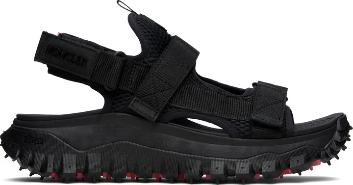 Moncler Black Trailgrip Vela Water-Repellent Sandals