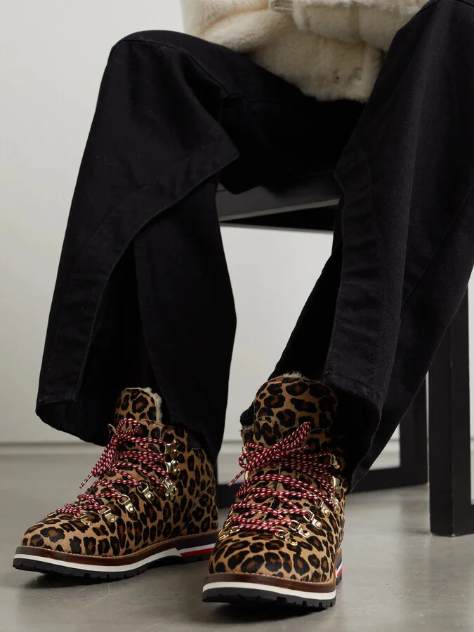 Moncler - Blanche Shearling-lined Calf Hair Ankle Boots - Animal print - Image 2