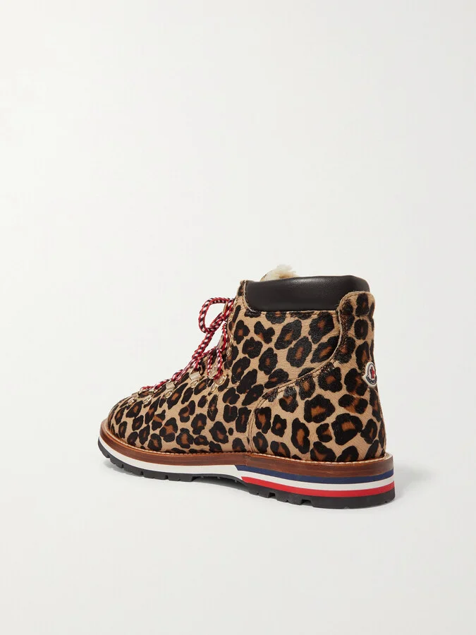 Moncler - Blanche Shearling-lined Calf Hair Ankle Boots - Animal print - Image 3