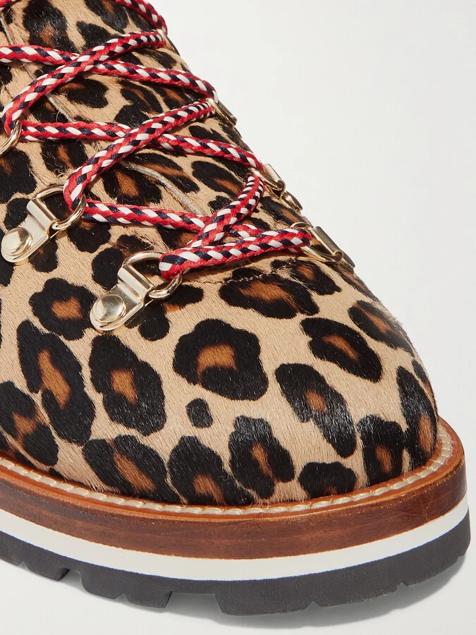 Moncler - Blanche Shearling-lined Calf Hair Ankle Boots - Animal print - Image 5