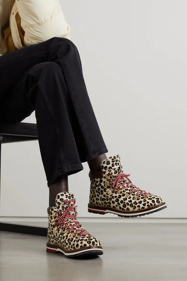 Moncler - Blanche Shearling-lined Calf Hair Ankle Boots - Animal print - Image 2