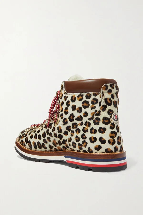 Moncler - Blanche Shearling-lined Calf Hair Ankle Boots - Animal print - Image 3