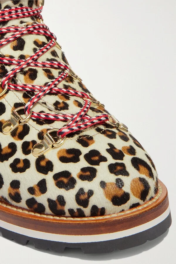 Moncler - Blanche Shearling-lined Calf Hair Ankle Boots - Animal print - Image 5