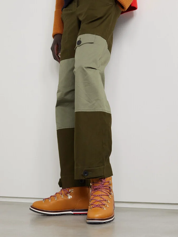 Moncler - Blanche Shearling-lined Leather Ankle Boots - Brown - Image 2