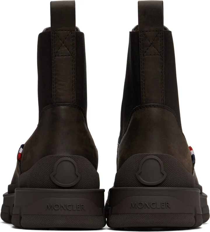 Moncler Brown Hevea Chelsea Boots - Image 2