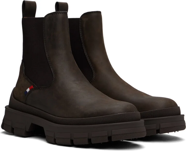 Moncler Brown Hevea Chelsea Boots - Image 4