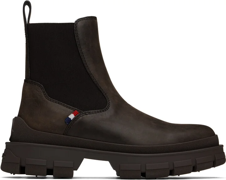 Moncler Brown Hevea Chelsea Boots