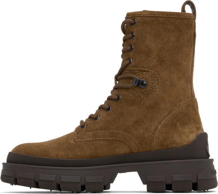 Moncler Brown Hevea Suede Lace-Up Boots - Image 3