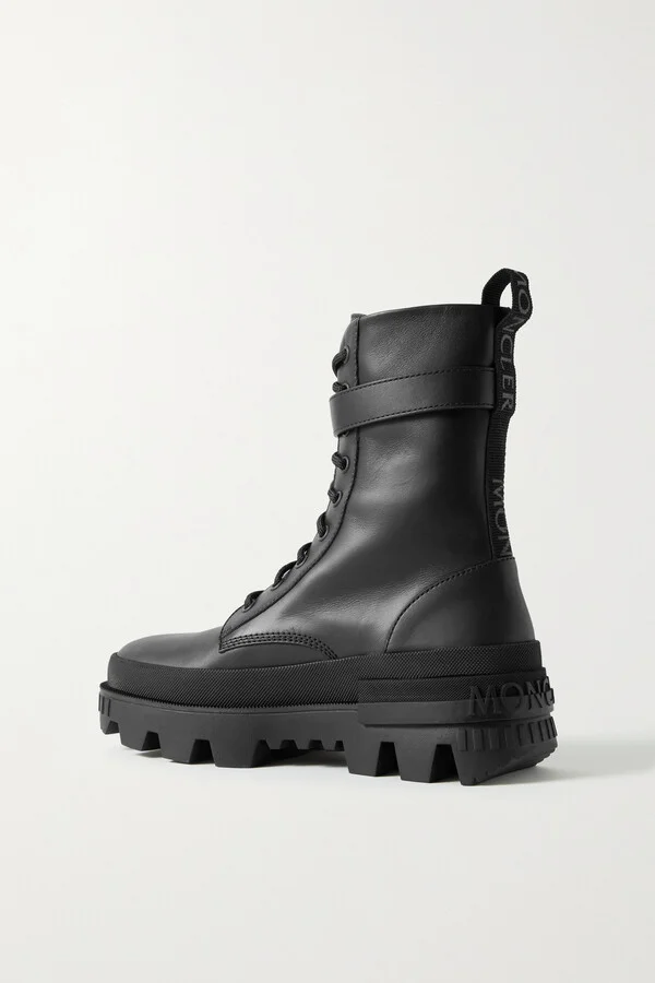 Moncler - Carinne Leather Ankle Boots - Black - Image 3
