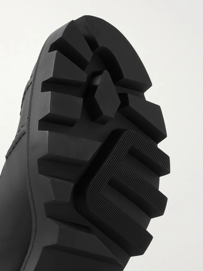 Moncler - Corinne Leather And Faux Shearling-trimmed Rubber Ankle Boots - Black - Image 4