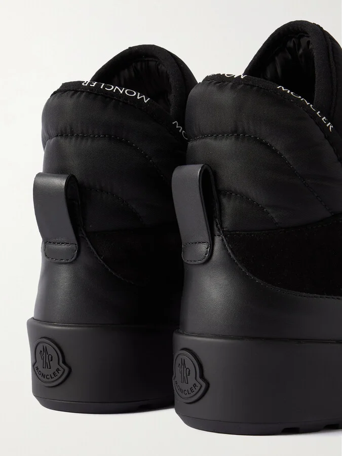 Moncler - Cross Promyx Suede-trimmed Quilted Shell And Leather High-top Sneakers - Black - Image 4