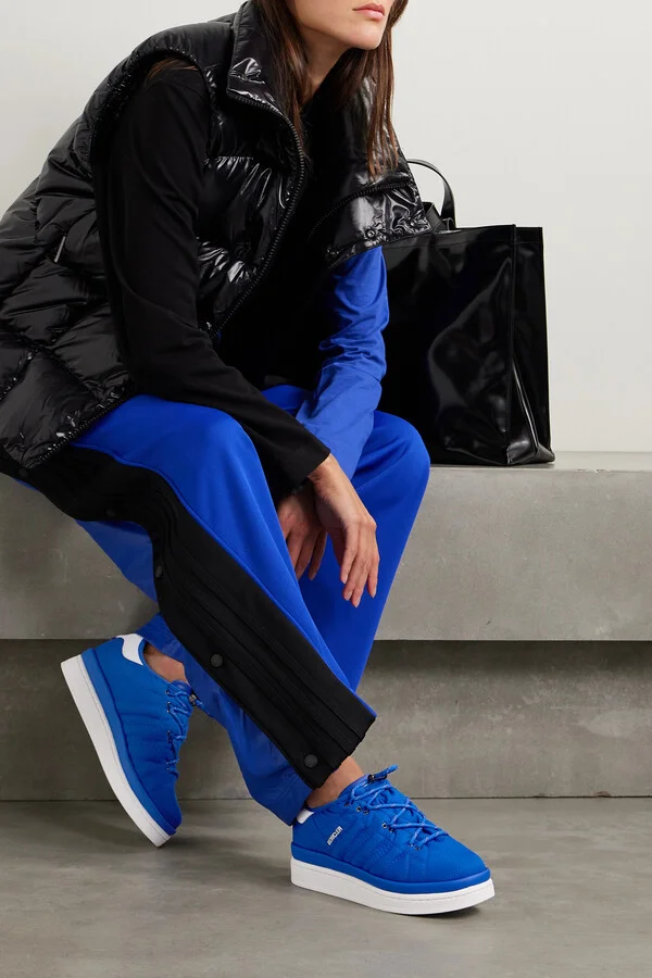 Moncler Genius - + Adidas Originals Campus Leather-trimmed Ripstop Sneakers - Blue - Image 2