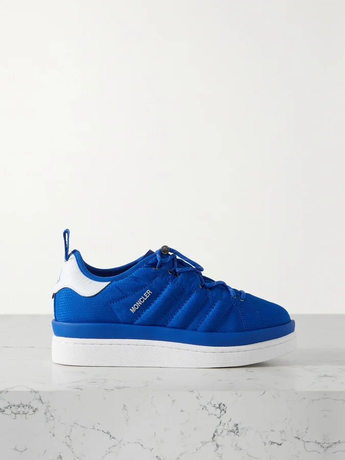 Moncler Genius - + Adidas Originals Campus Leather-trimmed Ripstop Sneakers - Blue