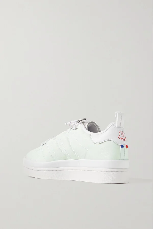 Moncler Genius - + Adidas Originals Campus Leather-trimmed Ripstop Sneakers - White - Image 3