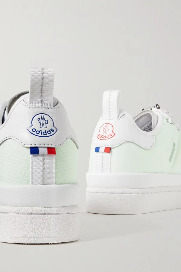 Moncler Genius - + Adidas Originals Campus Leather-trimmed Ripstop Sneakers - White - Image 4