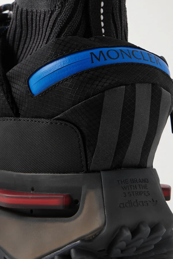 Moncler Genius - + Adidas Originals Rubber-trimmed Padded Ripstop Sneakers - Black - Image 4