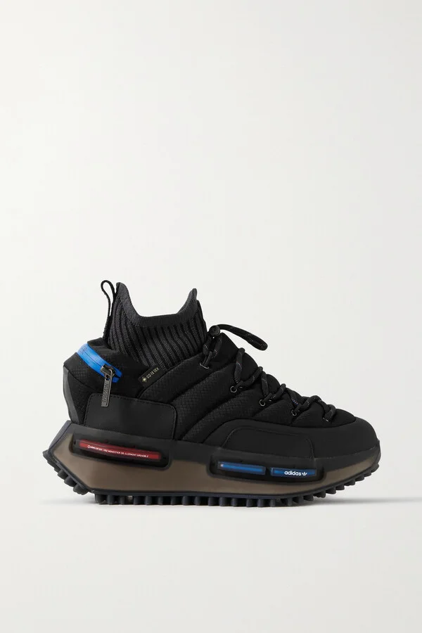 Moncler Genius - + Adidas Originals Rubber-trimmed Padded Ripstop Sneakers - Black