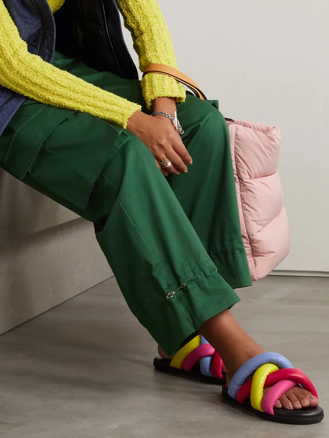Moncler Genius - + Jw Anderson Jbraided Leather Slides - Pink - Image 2
