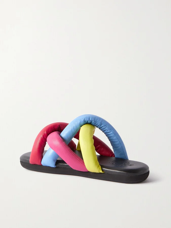 Moncler Genius - + Jw Anderson Jbraided Leather Slides - Pink - Image 3
