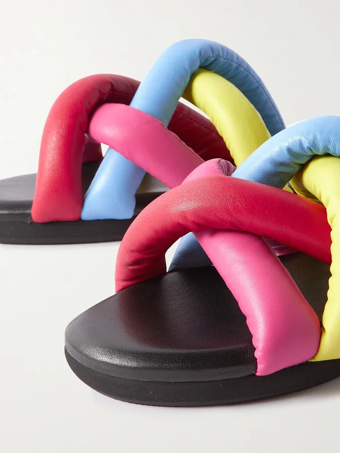 Moncler Genius - + Jw Anderson Jbraided Leather Slides - Pink - Image 4