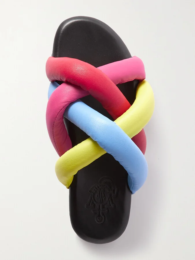 Moncler Genius - + Jw Anderson Jbraided Leather Slides - Pink - Image 5