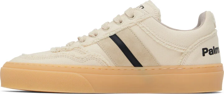 Moncler Genius Moncler x Palm Angels Beige Low Top Sneakers - Image 3