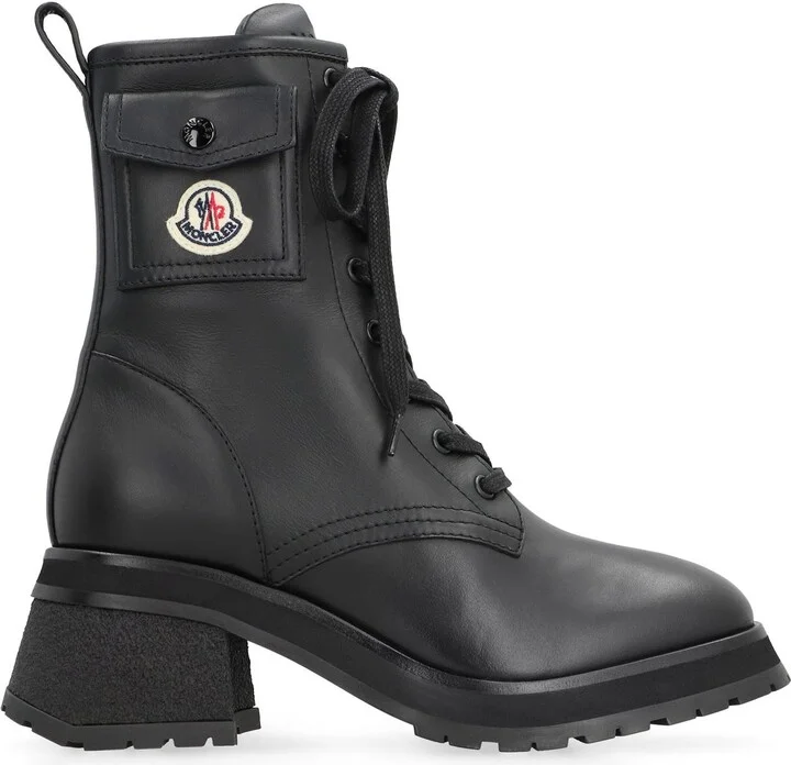 Moncler Gigi Lace-Up Leather Ankle Boots - Image 2