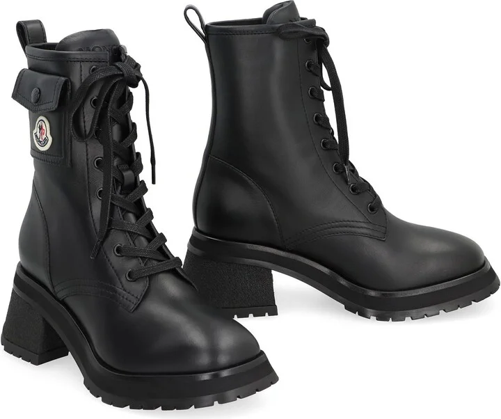 Moncler Gigi Lace-Up Leather Ankle Boots - Image 3