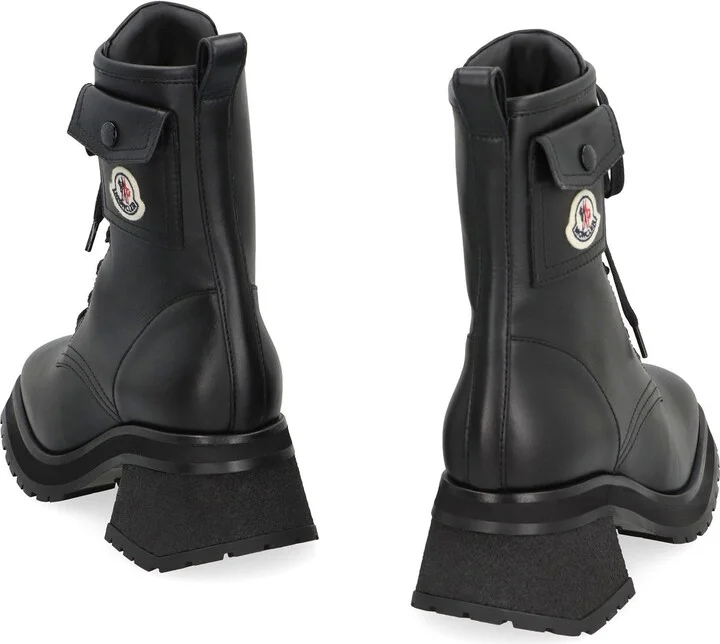 Moncler Gigi Lace-Up Leather Ankle Boots - Image 4