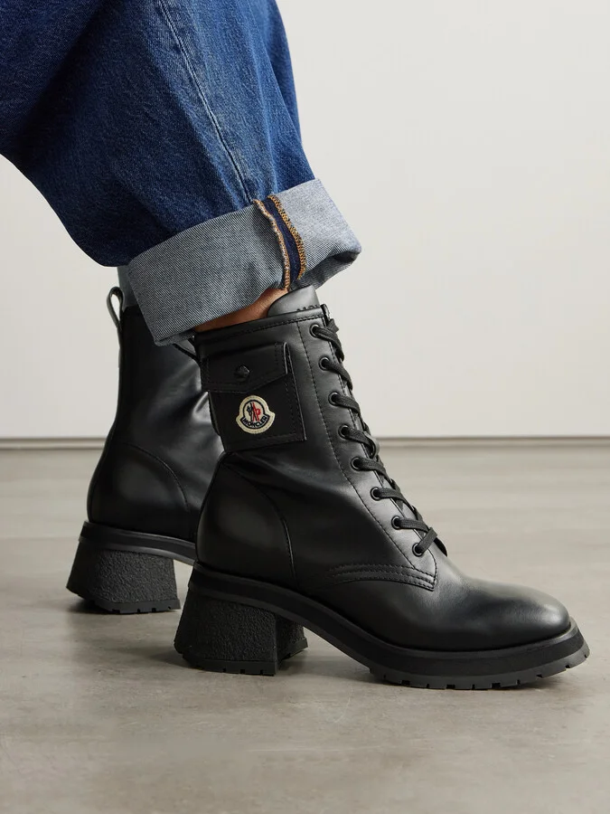 Moncler - Gigi Leather Ankle Boots - Black - Image 2