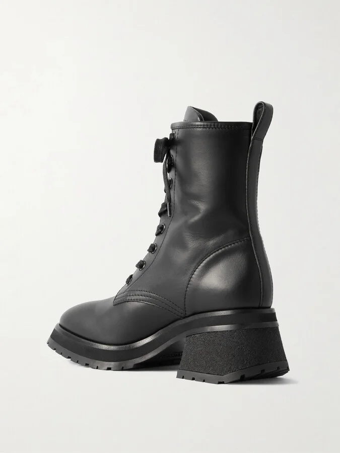 Moncler - Gigi Leather Ankle Boots - Black - Image 3