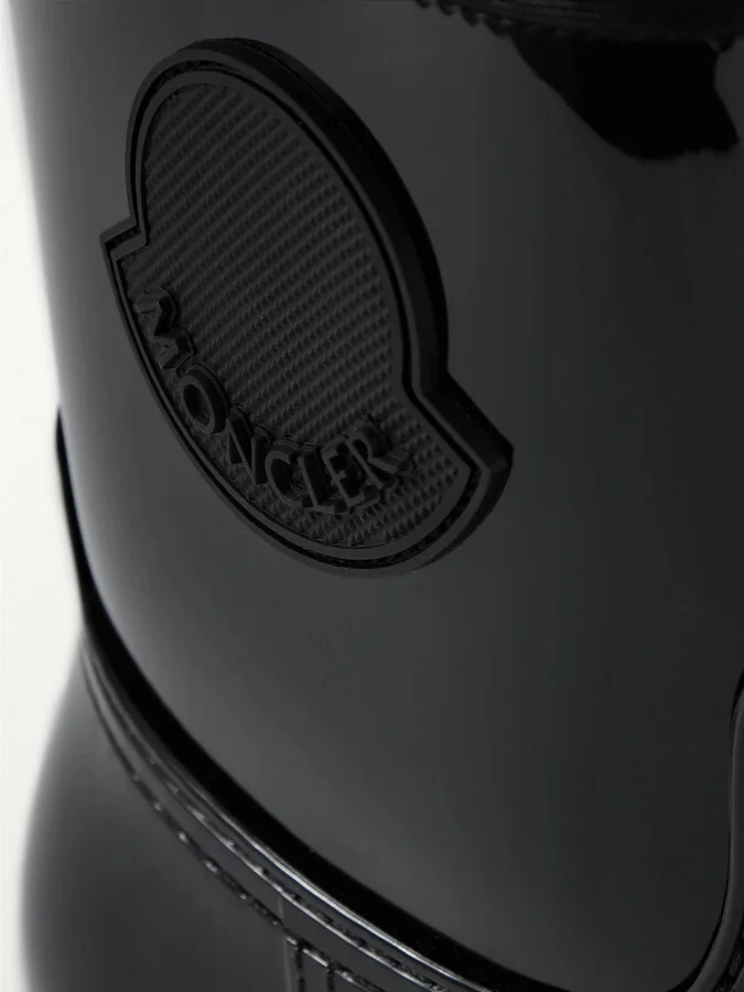 Moncler - Ginette Logo-appliquéd Glossed-rubber Rain Boots - Black - Image 4