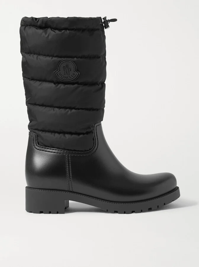 Moncler - Ginette Quilted Nylon And Rubber Rain Boots - Black