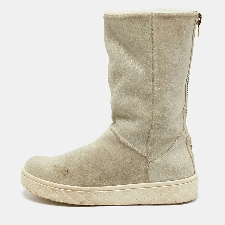 Moncler Grey Suede Snow Boots Size 38