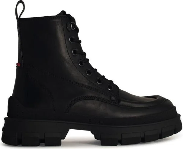 Moncler 'Hevea' Black Leather Boots