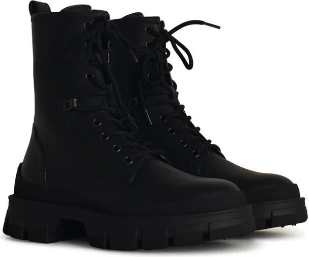 Moncler 'Hevea' Black Matte Leather Ankle Boots - Image 2