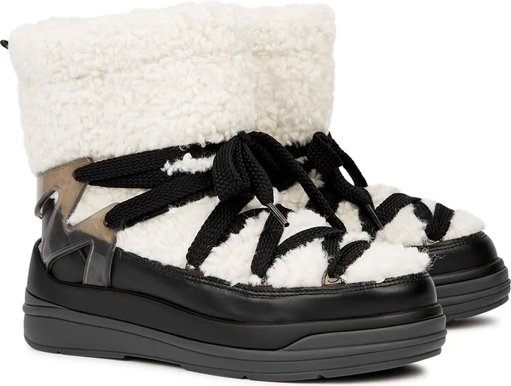 Moncler Insolux Cream Fleece Snow Boots - Image 3