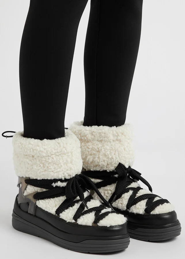Moncler Insolux Cream Fleece Snow Boots - Image 5