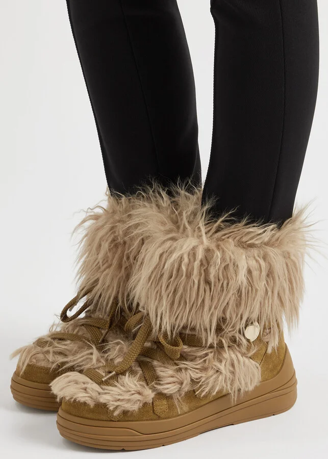 Moncler Insolux Faux Fur-trimmed Suede Snow Boots - Image 5