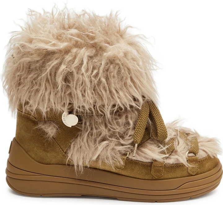 Moncler Insolux Faux Fur-trimmed Suede Snow Boots