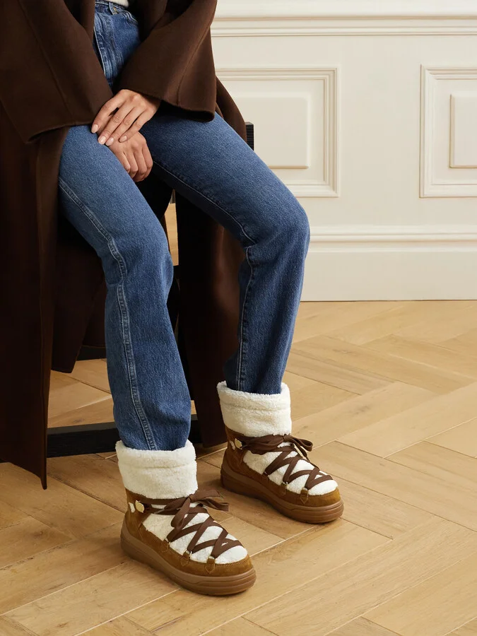 Moncler - Insolux Suede And Shearling Snow Boots - Brown - Image 2