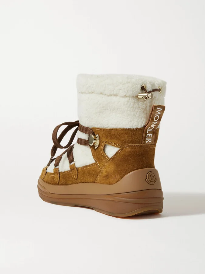 Moncler - Insolux Suede And Shearling Snow Boots - Brown - Image 3