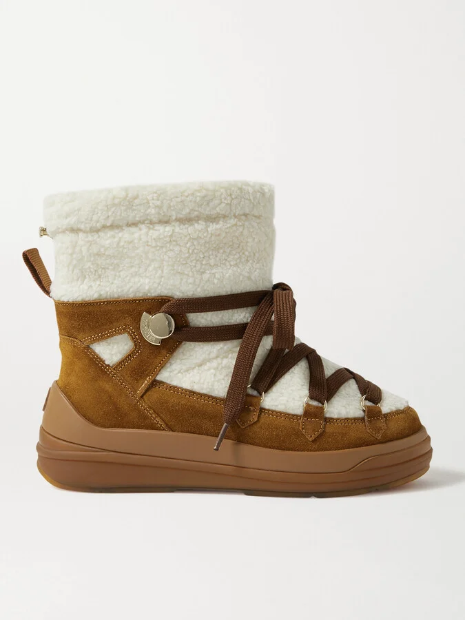 Moncler - Insolux Suede And Shearling Snow Boots - Brown