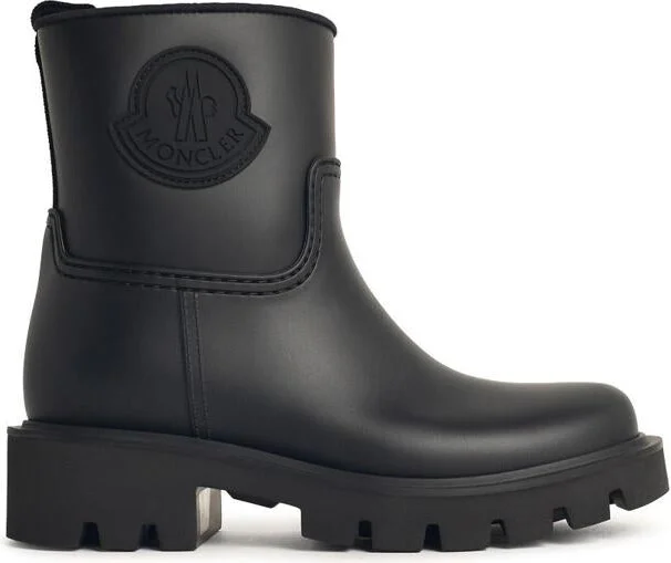 Moncler 'Kickstream' Black Pvc Rain Boots