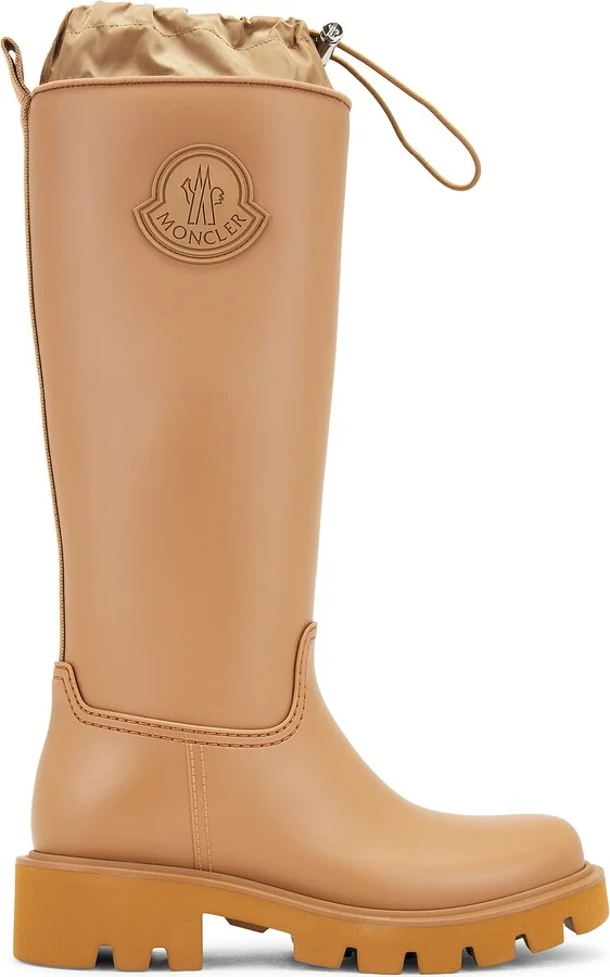 Moncler Kickstream Knee High Rain Boot in Brown