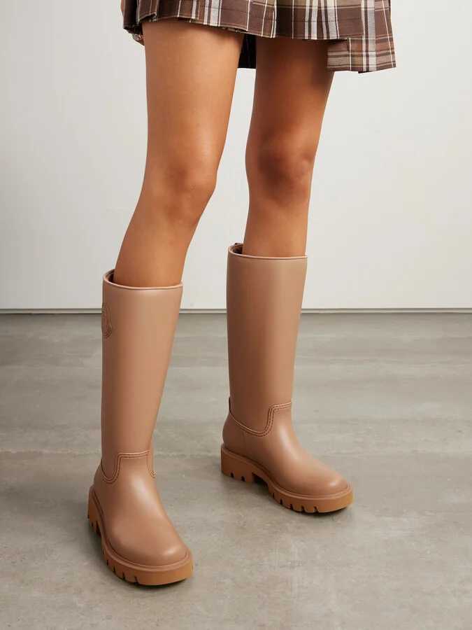 Moncler - Kickstream Pvc And Shell Knee Boots - Brown - Image 2