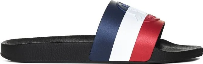 Moncler Logo Debossed Striped Slides