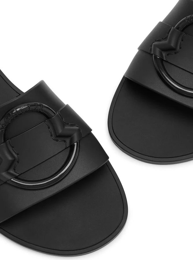 Moncler Logo Rubber Sliders - Image 7